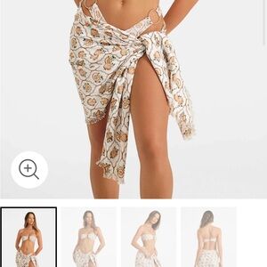Blackbough Abstract  Sarong Swim Cover-Up